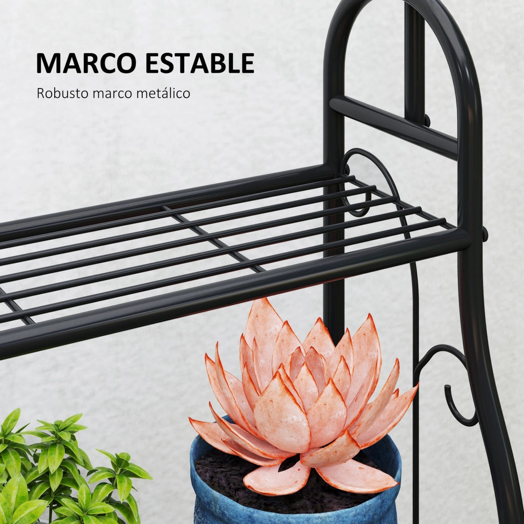 Sistema 3 Livelli per Piante con Gancio ¨C zephmum ¨C Nero Metallo