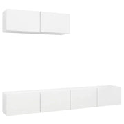 Mobile TV multimediale scaffale TV credenza mobile TV sala da pranzo soggiorno camera da letto 3 pezzi legno ingegnerizzato bianco 02_0028658