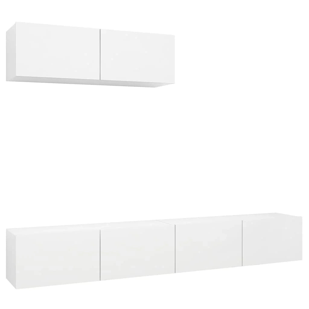Mobile TV multimediale scaffale TV credenza mobile TV sala da pranzo soggiorno camera da letto 3 pezzi legno ingegnerizzato bianco 02_0028658
