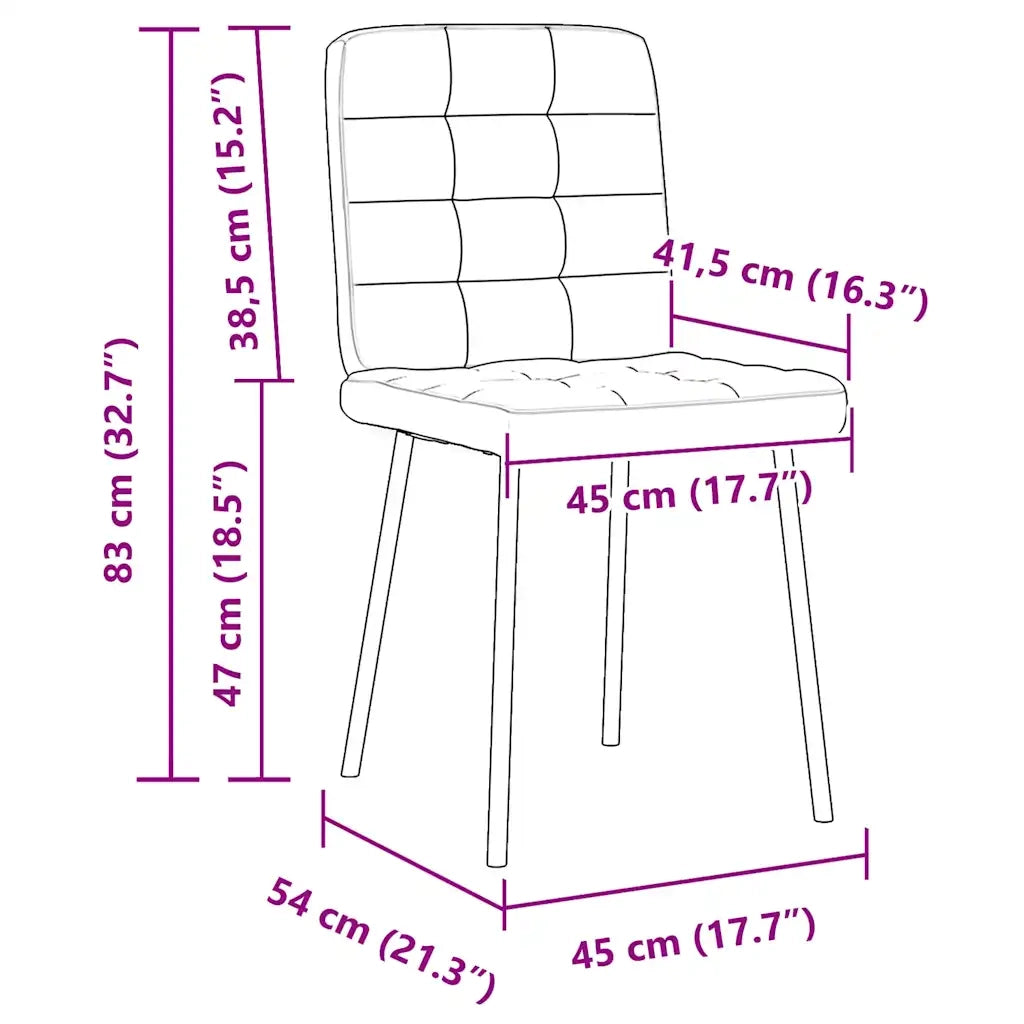 vidaXL Sedie da Pranzo 2 pz Blu in Velluto
