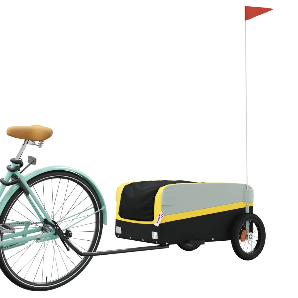 Rimorchio da Bici Nero e Giallo 30 kg in Ferro CFW7163232