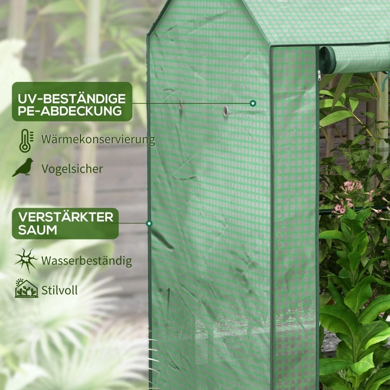 Serra/Cassetta fredda, resistente alle intemperie, con porta avvolgibile, 100 cm x 80 cm x 150 cm, verde.