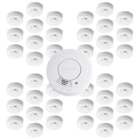 Set 40x Rilevatore di fumo con batteria da 9 V, allarme antincendio con funzione HUSH, sensore antifumo fotoelettrico affidabile con potenza sonora di 85 dB