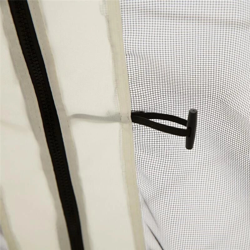 ZANZARIERA PER GAZEBO 3X4M CON CERNIERE E ANELLI, PANNELLI DA 352X207CM - NERO/BEIGE