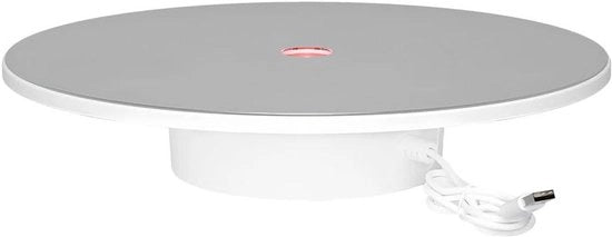 Piattaforma elettrica rotante 360° con illuminazione RGB per esposizione di arte fotografica artigianato gioielleria (capacità di carico 5 kg)