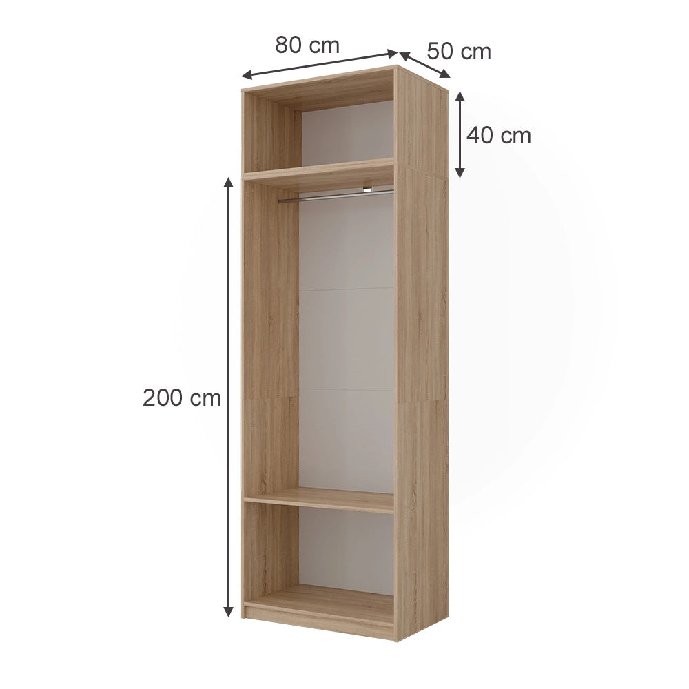 Armadio Elmo Sonoma 80 x 40 cm Set di 2 Vicco