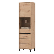 Mobile Espositore Ovodda, Vetrina 4 Ripiani, 55x40x193h cm Marrone Rovere Nodi
