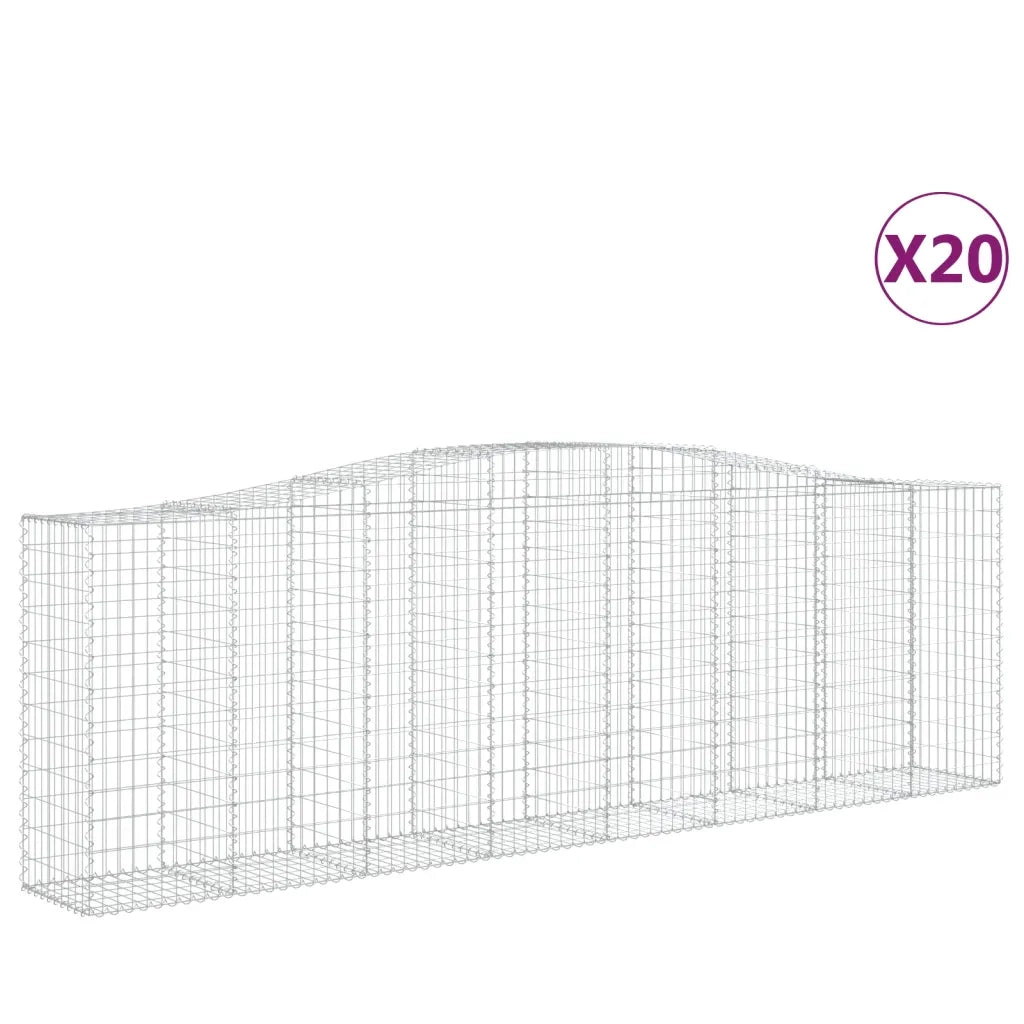 Cesti Gabbioni ad Arco 20 pz 400x50x120/140 cm Ferro Zincato 3145979