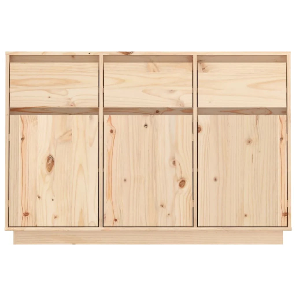 Buffet credenza cassettiera armadio mobile contenitore organizer per cucina soggiorno salotto 110 x 34 x 75 cm legno massello di pino marrone 02_0029515