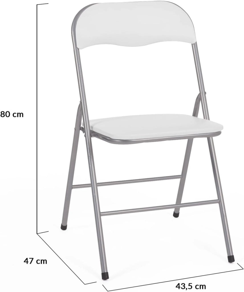 Set di 4 sedie pieghevoli in PU bianco KITY