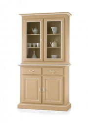 Cristalliera in legno massello 4 porte 2 cassetti arte povera laccato avorio-bianco l.121 p.51 h.227 - Mobili 2G