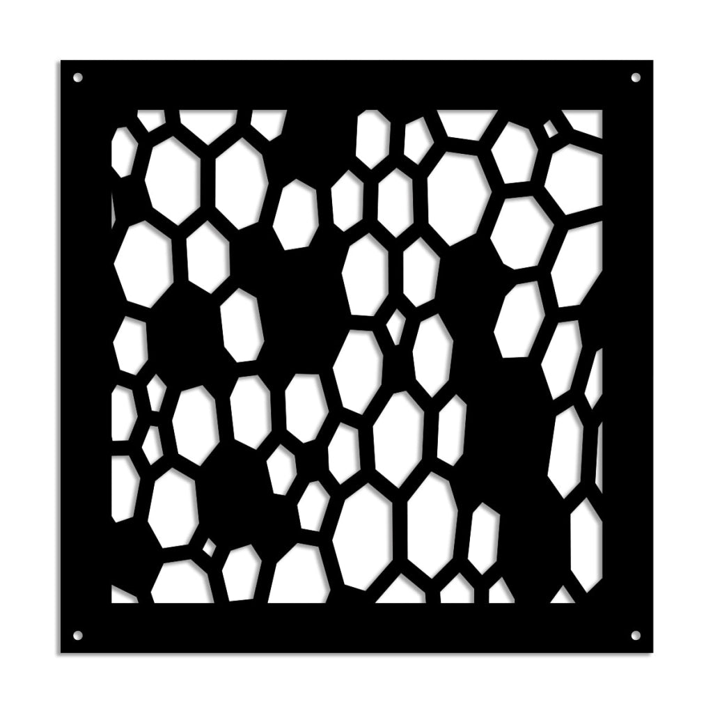 ALVEARE - Pannello in PVC traforato - Parasole Colore: nero, Misura: 48x48 cm