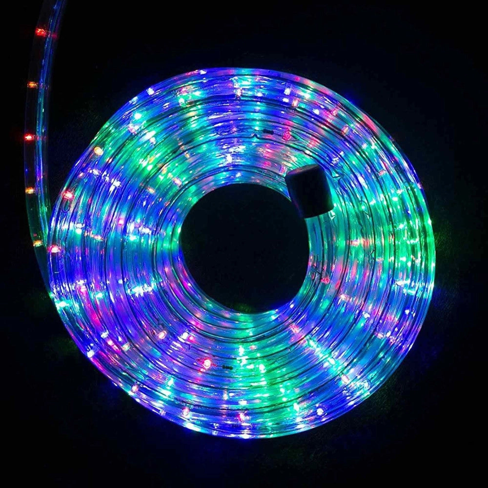 Trade Shop - Tubo Luminoso Natalizio 10 Metri Multicolor 240 Luci Con Controller 8 Funzioni -