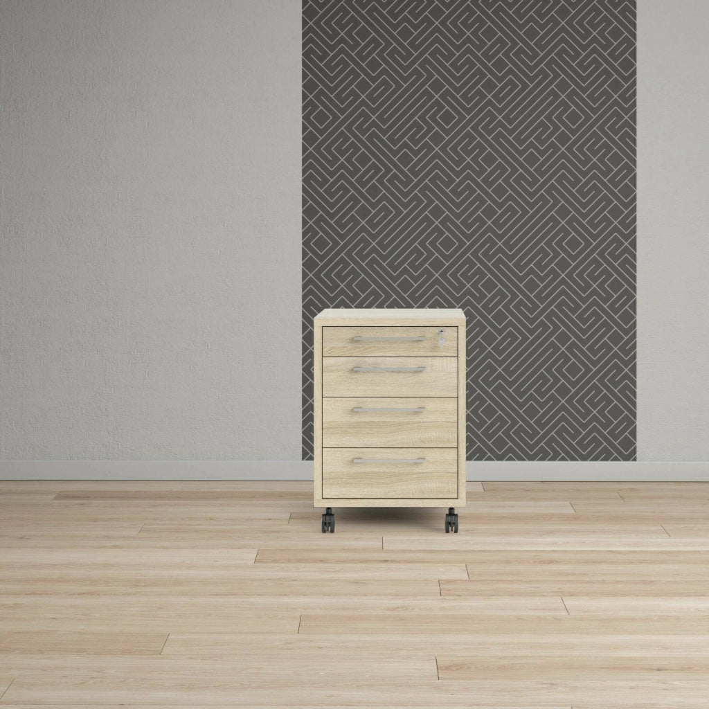 Cassettiera Ariosto, Settimino multiuso, Comò camera da letto, Mobile con cassetti, 49x48 h68 cm, Quercia