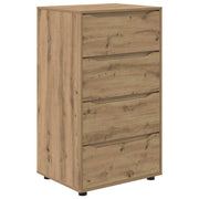 Set di 2 mobili contenitori minimalisti e pratici 60 x 48 x 105 cm realizzati in legno di rovere ingegnerizzato finitura artigianale 02_0056195