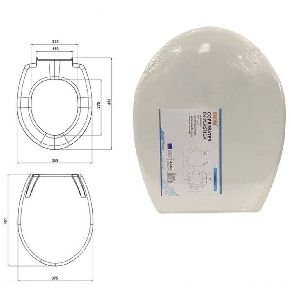 Trade Shop - Copriwater Coprivaso Sedile Wc Water Bagno In Plastica Magnolia Bianco 87631 -