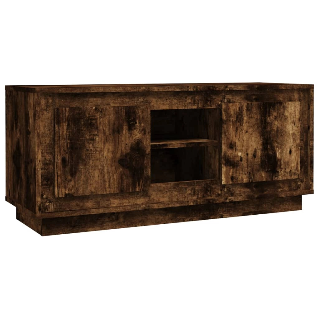 Mobile TV multimediale scaffale TV credenza mobile TV sala da pranzo soggiorno camera da letto rovere affumicato 102 x 35 x 45 cm legno ingegnerizzato marrone 02_0027289