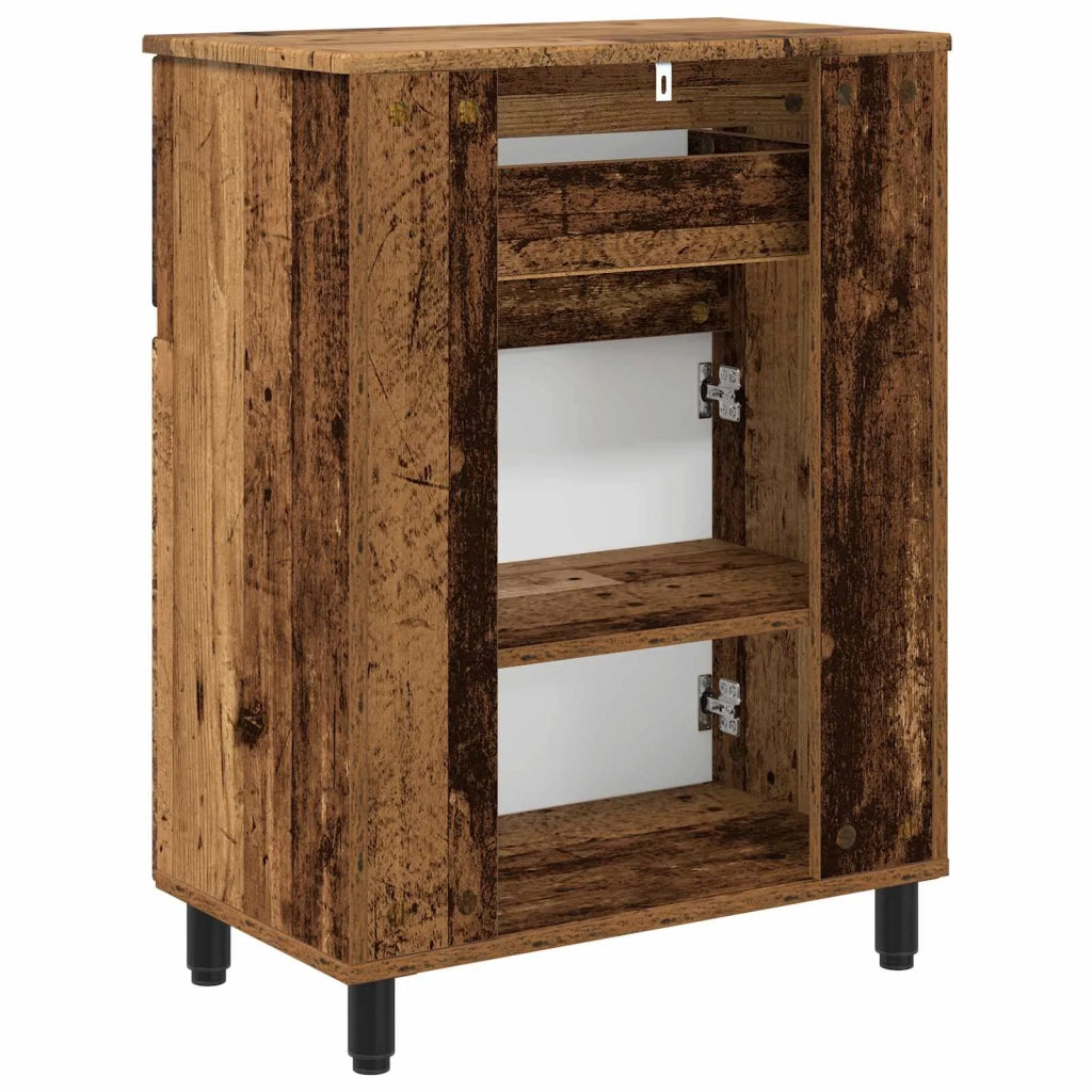 Mobiletto da bagno Legno antico 60 x 35 x 80 cm