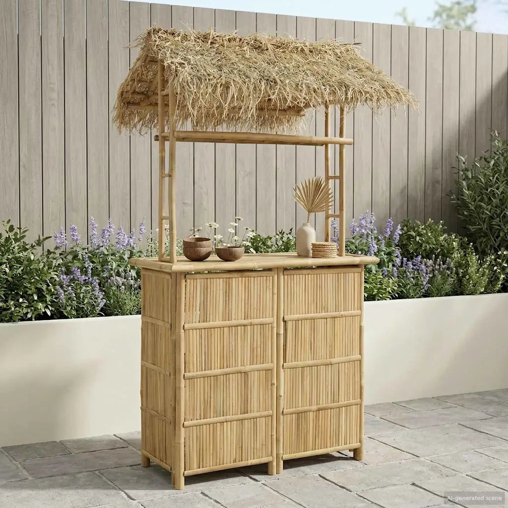 Tavolo da bar da esterno Naturale 115 x 95 x 215 cm Bambù