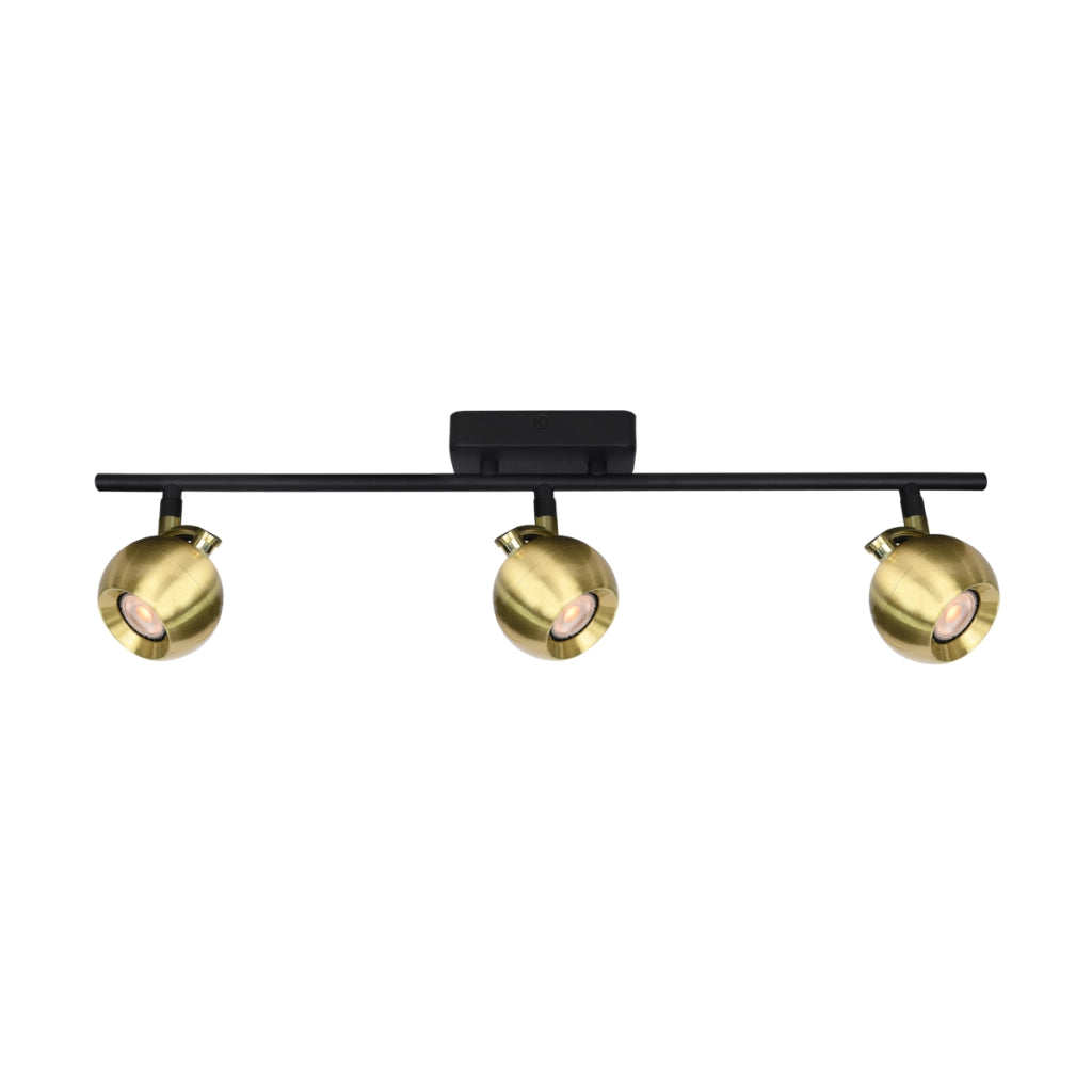 Plafoniera Italux Lafin ottone/nero 3 spot GU10 10W