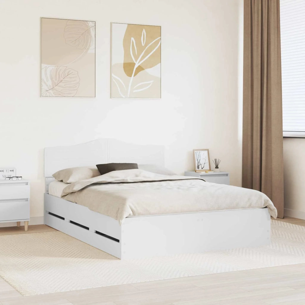Struttura del letto Bianco 140 x 190 cm Legno Ingegnerizzato