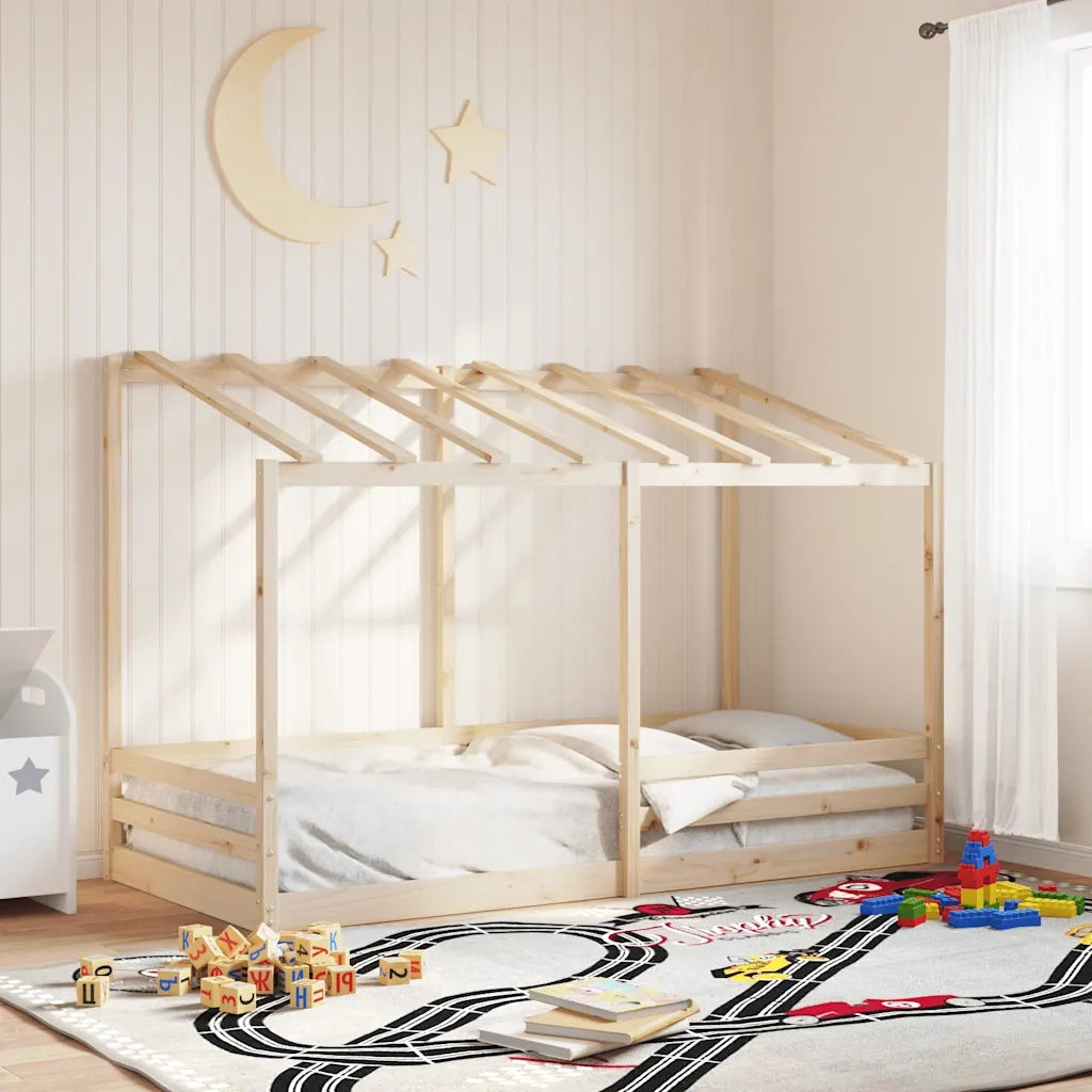 Letto per Bambini | Letto Infantile | Lettino con Tetto 100x200 cm Legno Massello di Pino