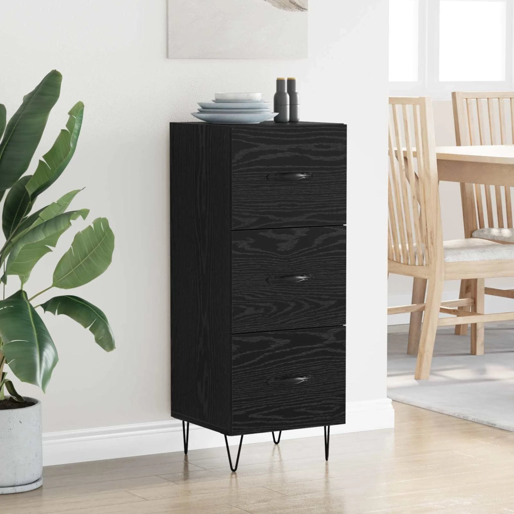 Credenza | Madia | Buffet da pranzo | Armadio da pranzo Rovere nero 34 x 34.5 x 90 cm Legno multistrato