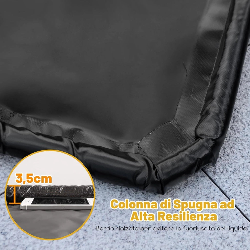 Tappeto per Garage 550 x 240 cm, Tappetino Antiscivolo per Riparazione Auto Impermeabile, Include Raschietto per Pavimenti e Nastri Adesivi, Adatto per SUV di Media Grandezza