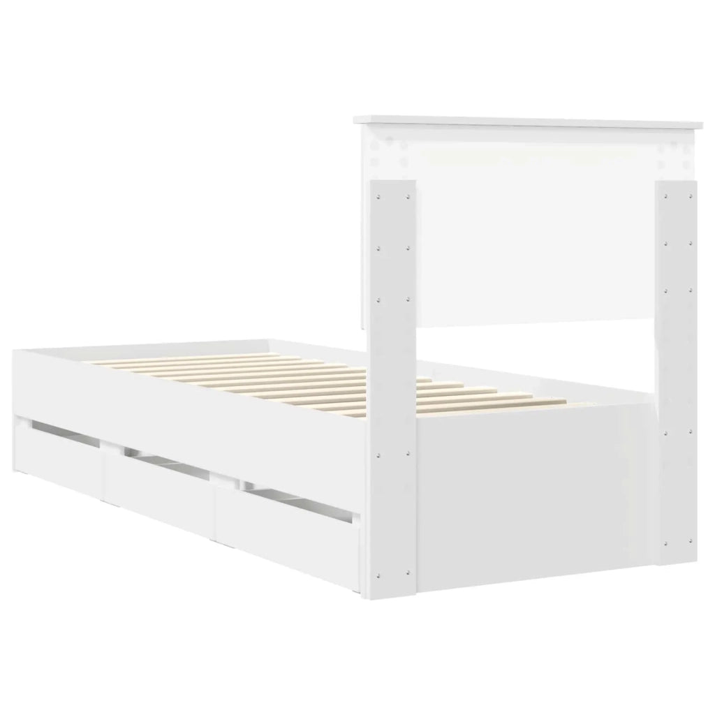 Struttura del letto Bianco 75 x 190 cm Legno Ingegnerizzato