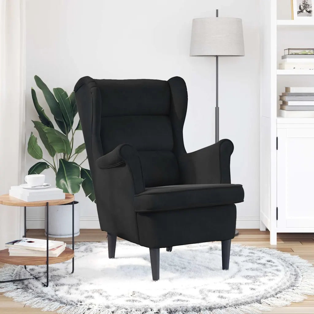 Divano Sedia-Poltrona Nera in Velluto 212679