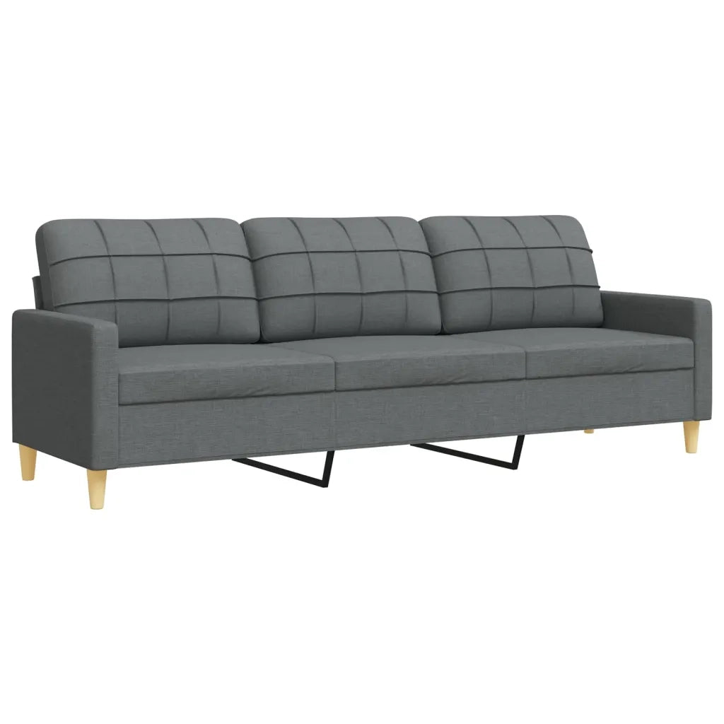 Set di Divani 4 pz con Poggiapiedi Grigio Scuro in Tessuto 3278296