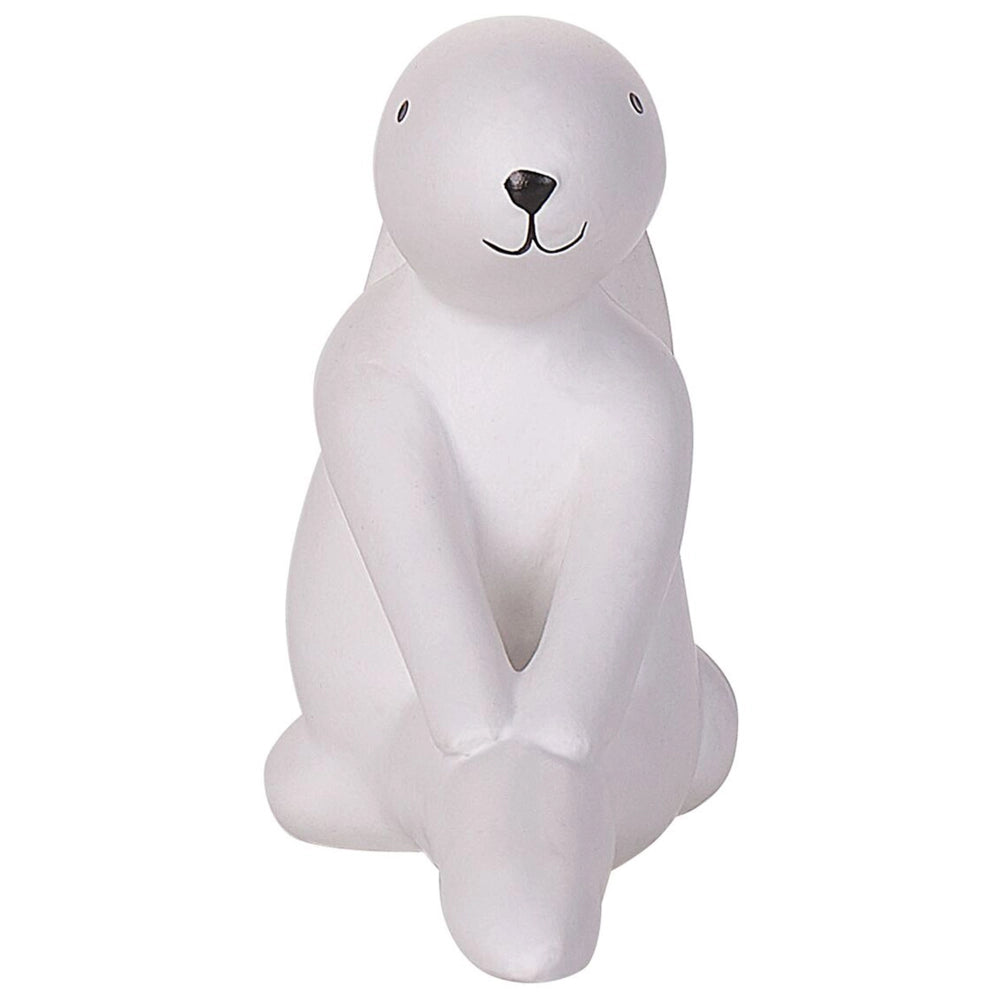 Set di 3 figure coniglietto bianco con finitura bianca in ceramica pasquale fatto a mano posa yoga decorazioni per la tavola