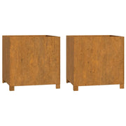 Fioriera rialzata con gambe set da 2 finitura ruggine 49 x 47 x 50 cm acciaio corten marrone 02_0038878