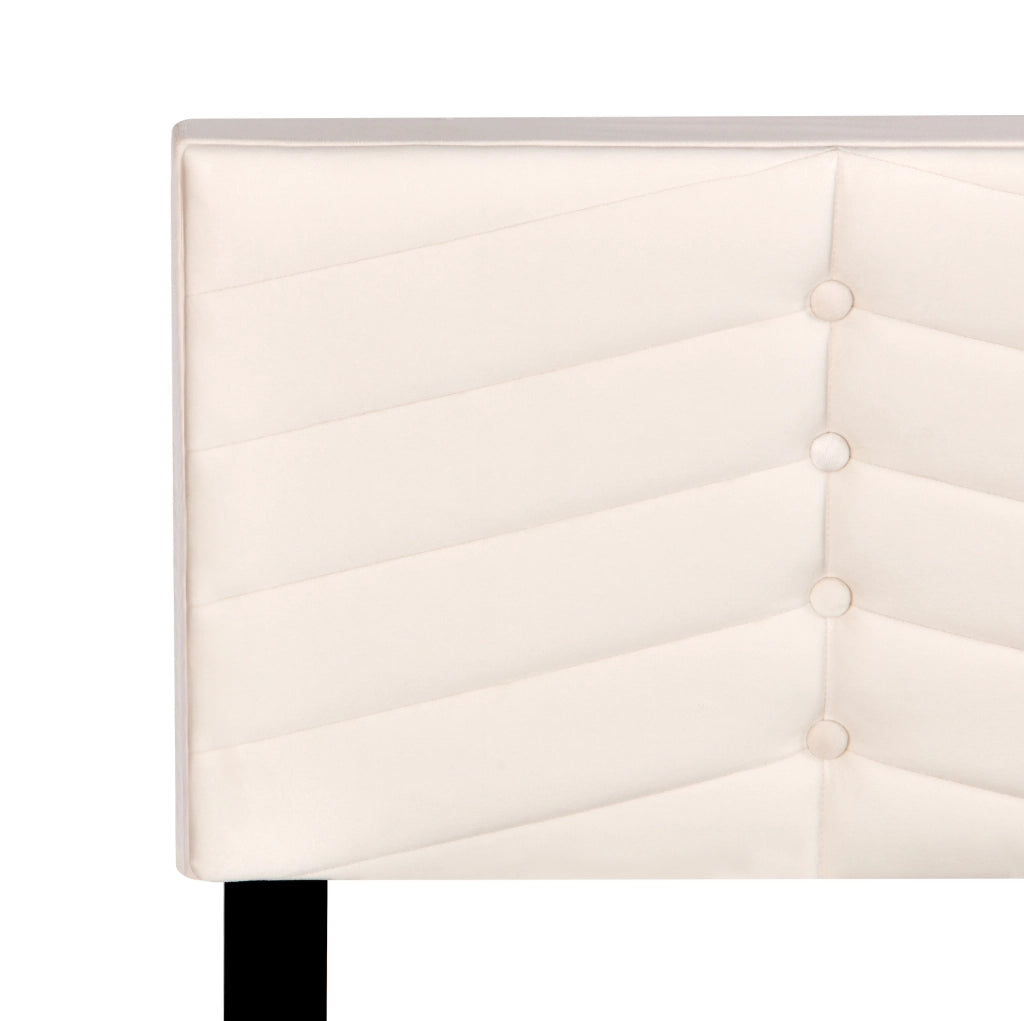 Letto imbottito 140x190 con testiera regolabile; velluto beige