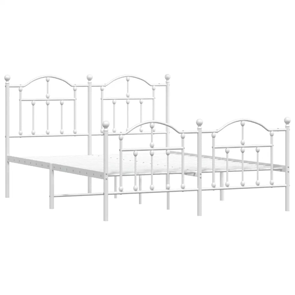 vidaXL Giroletto con Testiera e Pediera Metallo Bianco 150x200 cm