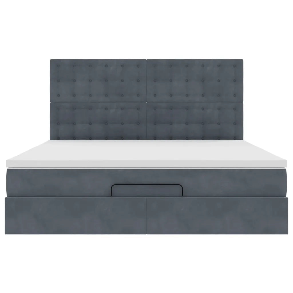Struttura Letto Pouf con Materassi 180x200 cm Velluto 3313632