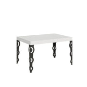 Tavolo allungabile 130/390x90 cm Karamay colore bianco frassino gambe antracite