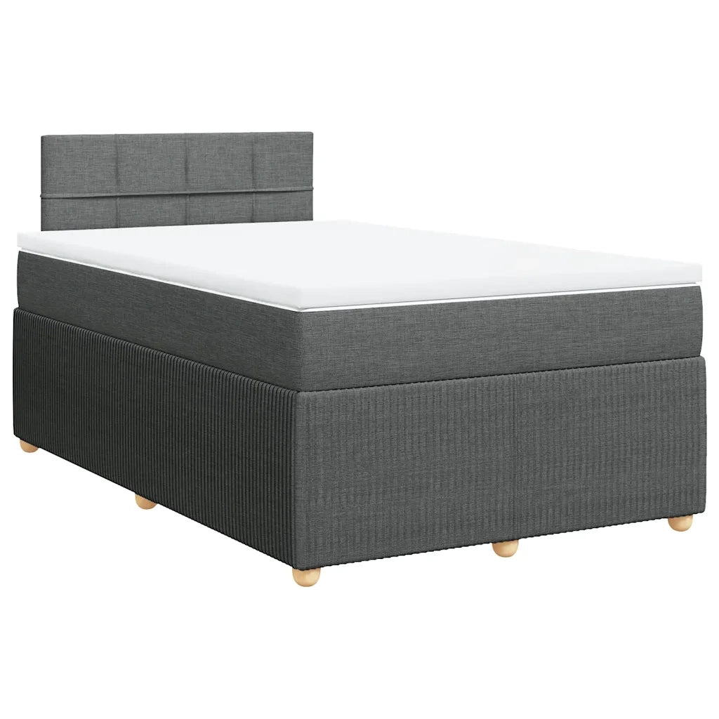Giroletto a Molle con Materasso Grigio Scuro 120x200 cm Tessuto