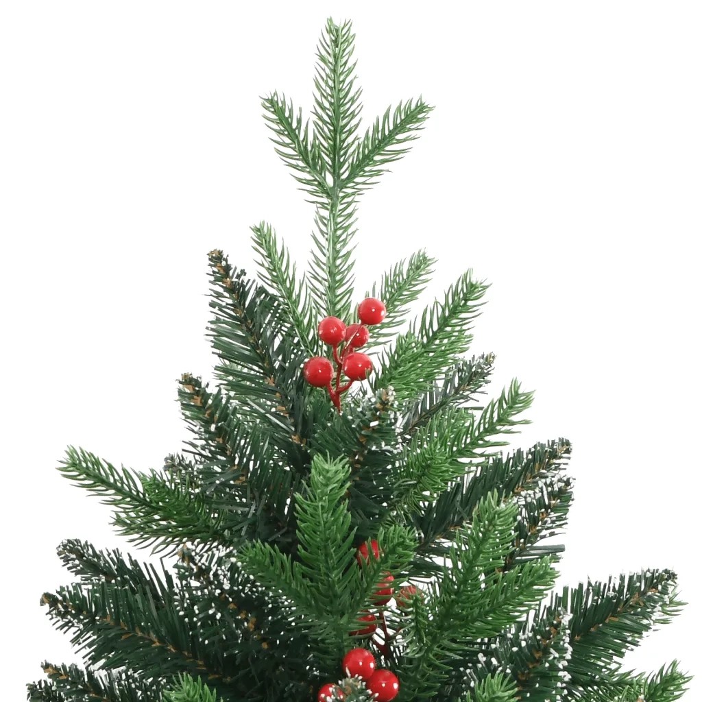 Albero Natale Artificiale Incernierato con Bacche Rosse 210 cm 356734