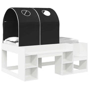 Letto singolo | Letto per adulti | Letto con Tunnel 4 pcs Bianco e Nero Legno ingegnerizzato