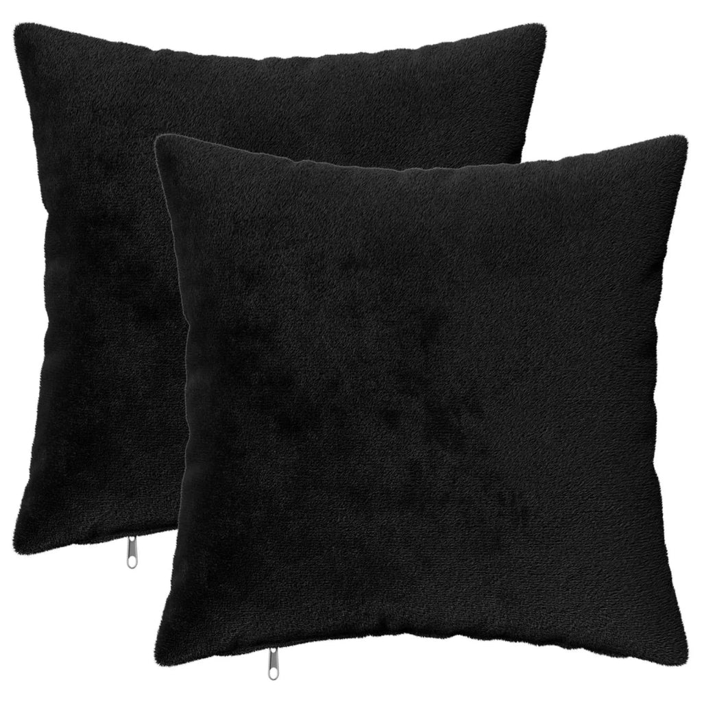 Federa 2 pcs HEERLEN Nero 50 x 50 cm Flanella 911152