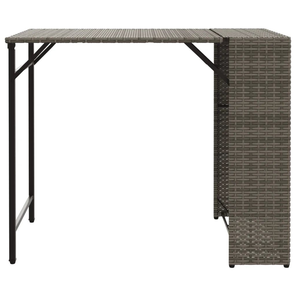 Set da Pranzo da Giardino Pieghevole 5 pz Grigio in Polyrattan