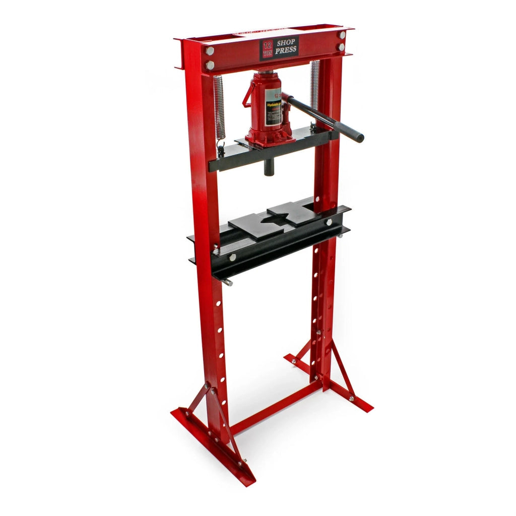Pressa idraulica pressa da officina pressa a telaio pressa a cremagliera da 12 tonnellate rossa 16_0000571