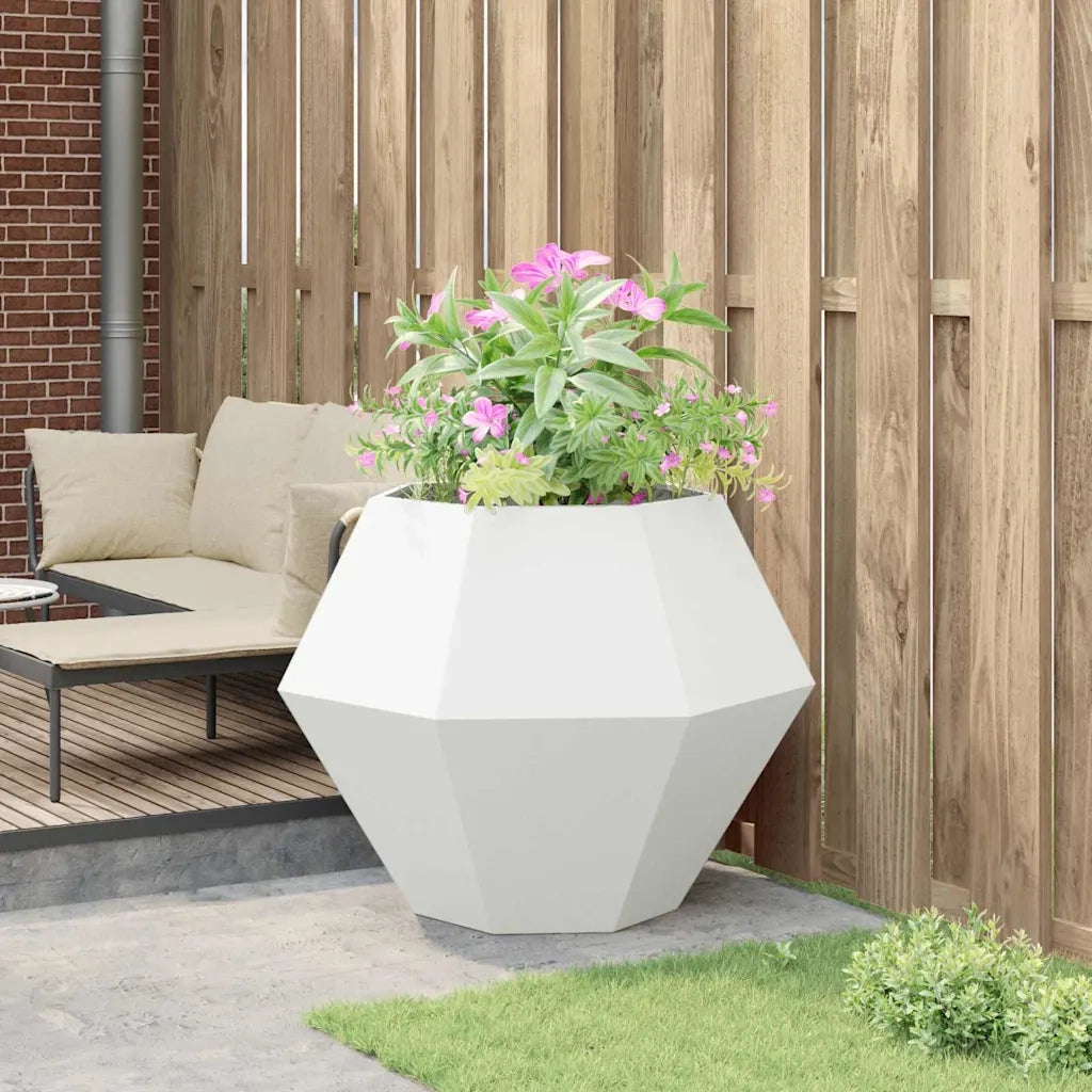 Fioriera | Cassetta per fiori | Vaso Bianco 100 x 100 x 80 cm Acciaio