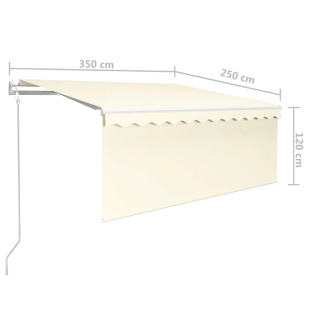 Tenda Sole Retrattile Automatica con Parasole 3,5x2,5 m Crema 3069287
