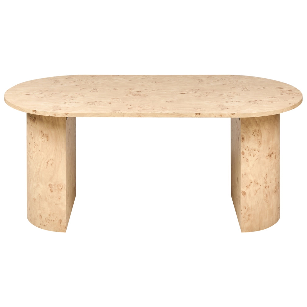 Tavolo da pranzo ovale marrone, 180 x 90 cm in MDF stile scandinavo moderno per il soggiorno