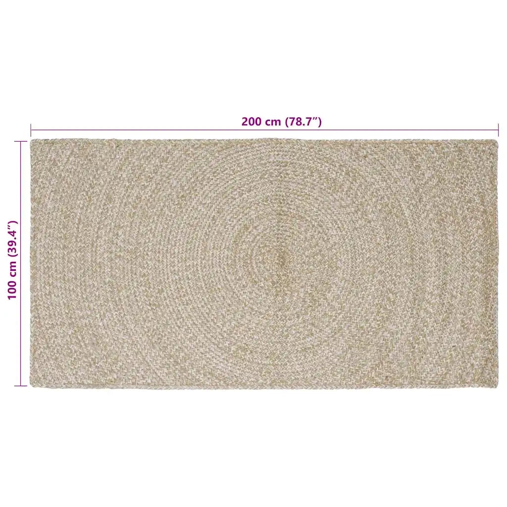 Tappeti per area Naturale e Bianco 100 x 200 cm Juta 42010602