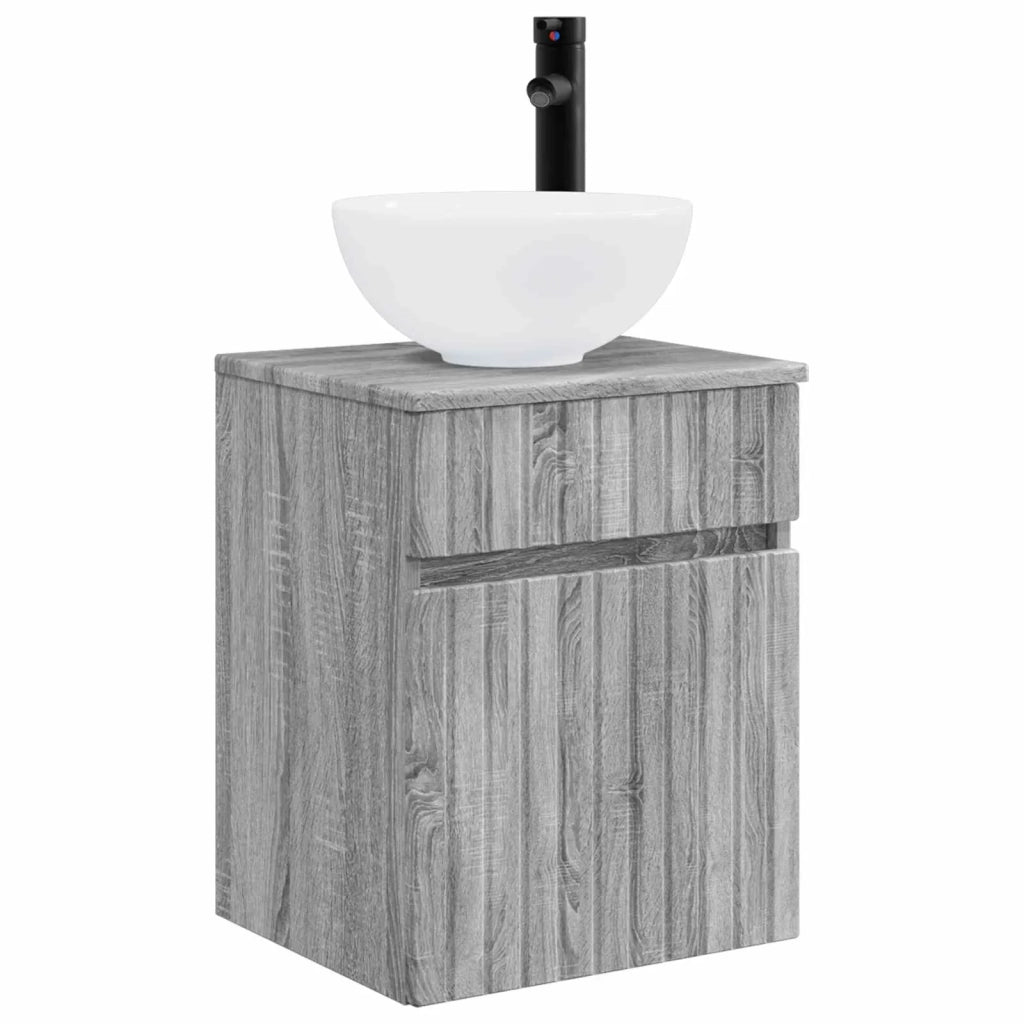Set di mobili per il bagno 3 pz Sonoma grigio 3406089