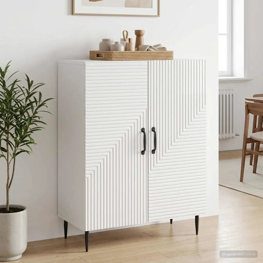 Credenza Bianco Lucido 66 x 34,5 x 89,5 cm Legno ingegnerizzato 894819