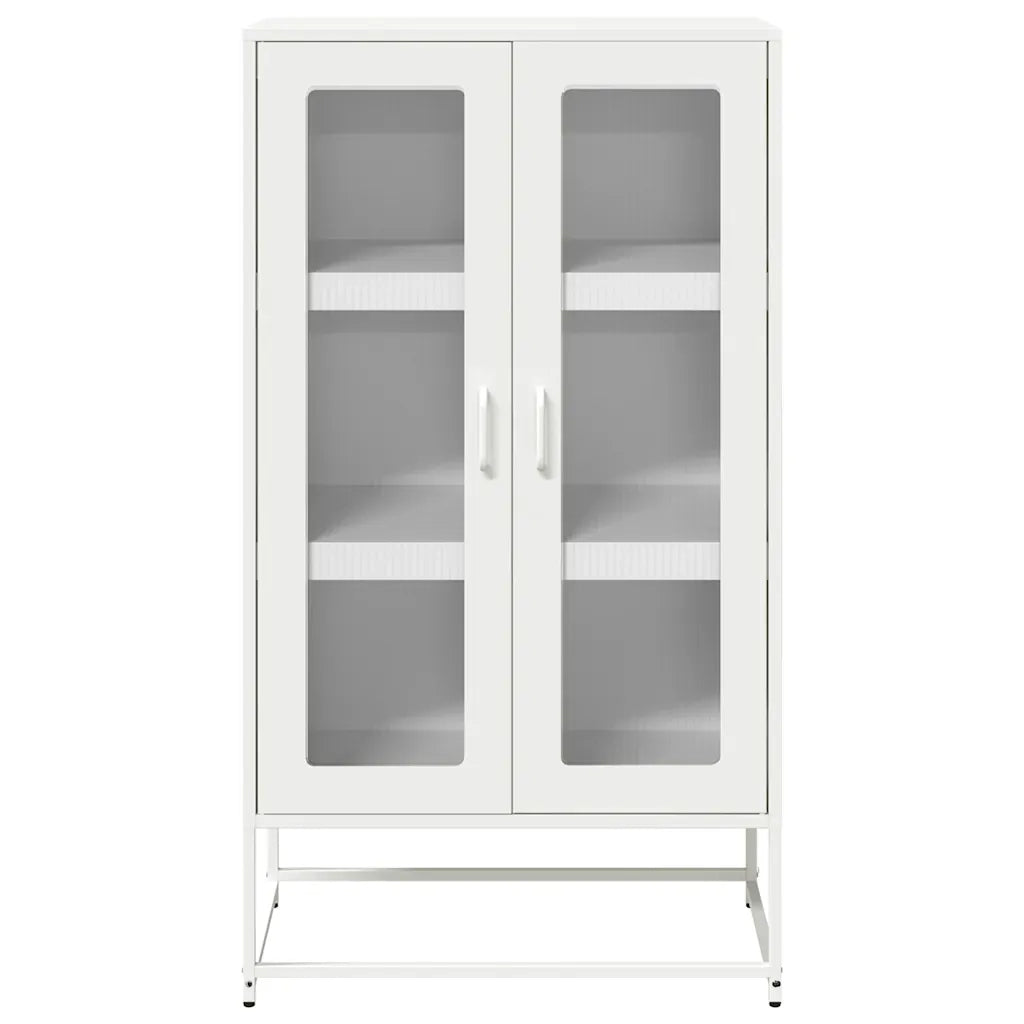 Credenza-Buffet-Armadio da cucina Bianca 68x39x123 cm in Acciaio 320378